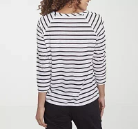 Hearts Of Palm Womens Crew Neck 3/4 Sleeve T-Shirt