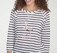 Hearts Of Palm Womens Crew Neck 3/4 Sleeve T-Shirt
