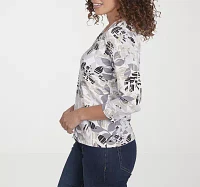 Hearts Of Palm Womens Scoop Neck 3/4 Sleeve T-Shirt