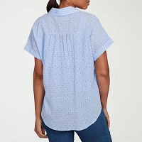 Hearts Of Palm Womens Short Sleeve Blouse