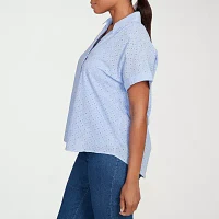Hearts Of Palm Womens Short Sleeve Blouse