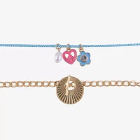 Arizona Gold Tone Womens Glass Heart 2-pc. Necklace Set