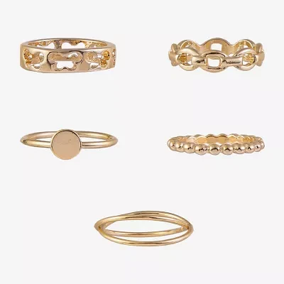 Arizona Gold Tone Womens Butterfly Delicate Ring Set