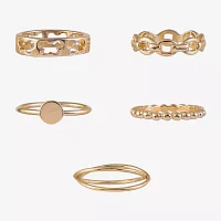 Arizona Gold Tone Womens Butterfly Delicate Ring Set
