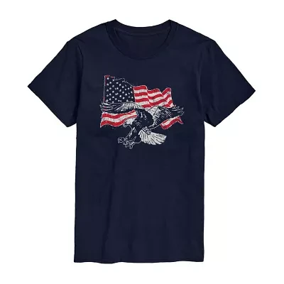 Big and Tall Mens Crew Neck Short Sleeve Classic Fit Americana Graphic T-Shirt