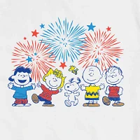 Big and Tall Mens Crew Neck Short Sleeve Classic Fit Americana Peanuts Snoopy Graphic T-Shirt