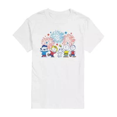 Big and Tall Mens Crew Neck Short Sleeve Classic Fit Americana Peanuts Snoopy Graphic T-Shirt