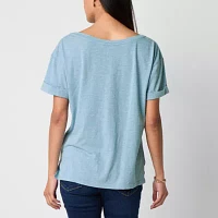 Frye and Co. Womens Crew Neck Short Sleeve Graphic T-Shirt