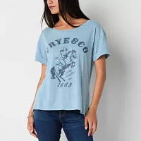 Frye and Co. Womens Crew Neck Short Sleeve Graphic T-Shirt