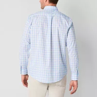 Stafford Mens Regular Fit Long Sleeve Plaid Button-Down Shirt
