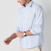 Stafford Mens Regular Fit Long Sleeve Plaid Button-Down Shirt
