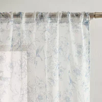 Laura Ashley Barnette Rod Pocket Sheer Set of 4 Curtain Panels