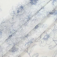 Laura Ashley Barnette Rod Pocket Sheer Set of 4 Curtain Panels
