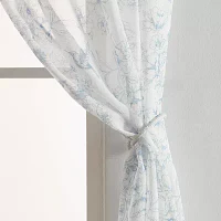 Laura Ashley Barnette Rod Pocket Sheer Set of 4 Curtain Panels