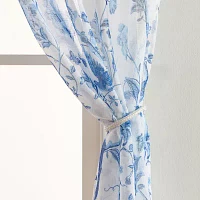 Laura Ashley Summer Palace Rod Pocket Sheer Set of 2 Curtain Panels