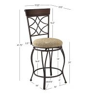Curved-Back Swivel Barstool