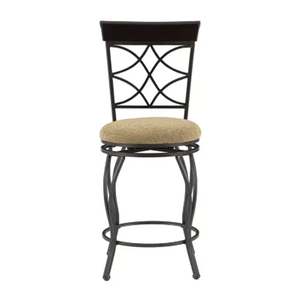 Curved-Back Swivel Barstool