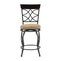 Curved-Back Swivel Barstool