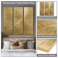 Madison Park Signature Sunburst Hand Painted Décor 3-pc. Wall Art Sets