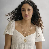 Bijoux Bar Pink Gold Tone Strand Necklace