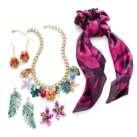 Bijoux Bar Gold Tone Stainless Steel Flower Drop Earrings