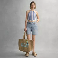 Mixit Straw Vacay Tote Bag