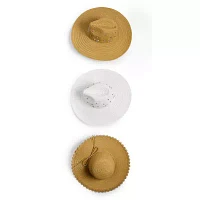 SOL and MER Rhinestone With Oversized Brim Womens Panama Hat