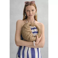 SOL and MER Crochet Croissant Clutch