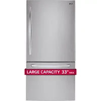 LG 24.1 cu. ft. 33" Wide 2-Door Bottom-Mount Refrigerator