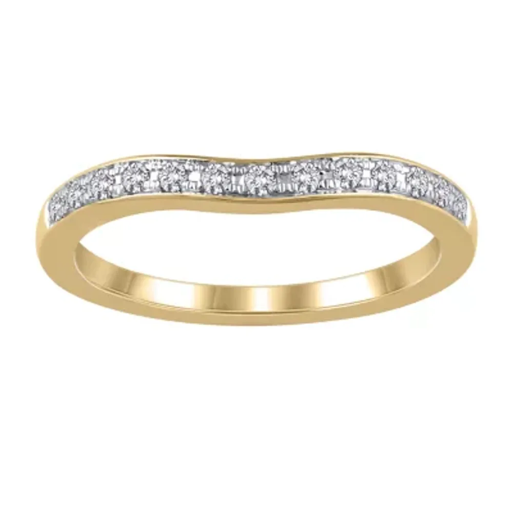 Womens 1/6 CT. T.W. Natural White Diamond 14K Gold Ring Enhancer