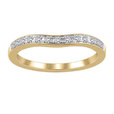 Womens 1/6 CT. T.W. Natural White Diamond 14K Gold Ring Enhancer