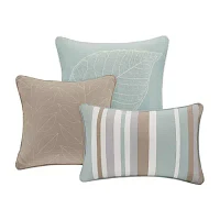 Madison Park Rochelle 6-Pc Embroidered Leaf Quilt Set With Throw Pillows