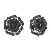 Mixit Black 30mm Flower Stud Earrings