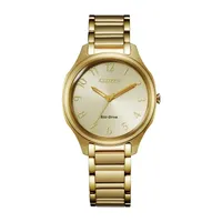 Citizen Drive Unisex Adult Gold Tone Stainless Steel Bracelet Watch Em0752-54p