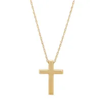 Religious Jewelry Womens 10K Gold Cross Pendant Necklace