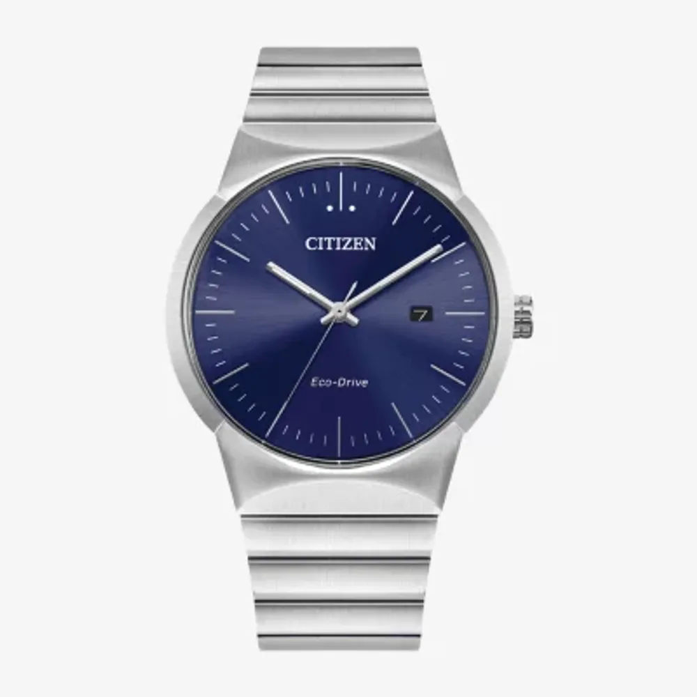 Citizen Axiom Mens Silver Tone Stainless Steel Bracelet Watch Bm7580-51l