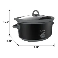 Kenmore Slow Cooker- 5 qt (4.7L)- Easy to Use- Dial Control- Black