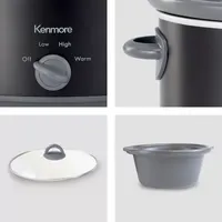 Kenmore Slow Cooker- 5 qt (4.7L)- Easy to Use- Dial Control- Black