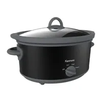 Kenmore Slow Cooker- 5 qt (4.7L)- Easy to Use- Dial Control- Black