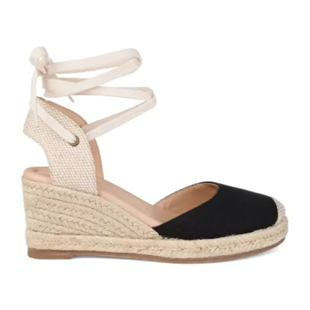 Journee Collection Womens Monte Lace-up Round Toe Espadrille Wedge