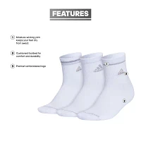 adidas Cushion Sport 3 Pair Quarter Ankle Socks Womens