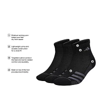 adidas 3 Pair Quarter Ankle Socks Mens