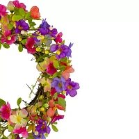 Northlight 20in Wild Flower And Berries Spring Twig Indoor Christmas Wreath