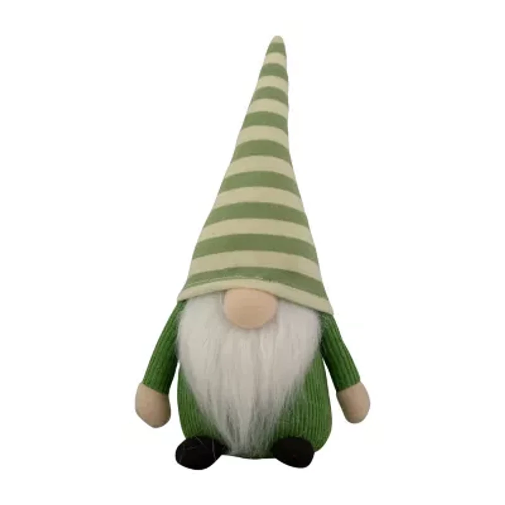 Northlight 9.25in Green Striped Hat Boy Christmas Gnome