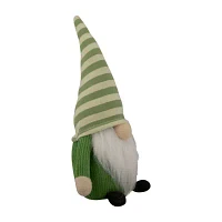 Northlight 9.25in Green Striped Hat Boy Christmas Gnome