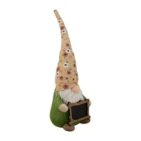 Northlight 16in Yellow Floral With Message Board Gnome