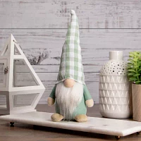 Northlight 12.25in Spring With Green Plaid Hat Christmas Gnome