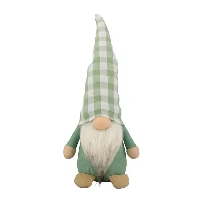 Northlight 12.25in Spring With Green Plaid Hat Gnome