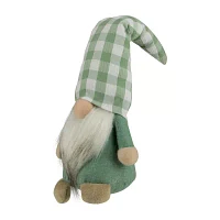 Northlight 12.25in Spring With Green Plaid Hat Christmas Gnome