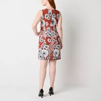 Studio 1 Womens Sleeveless Floral Shift Dress